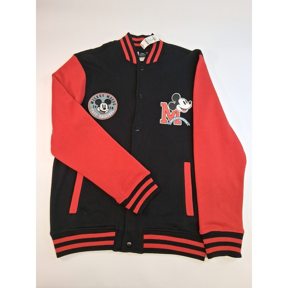 Mickey Mouse True Original 1928 Varsity Jacket Black&Red SZ Men's S & Women's M